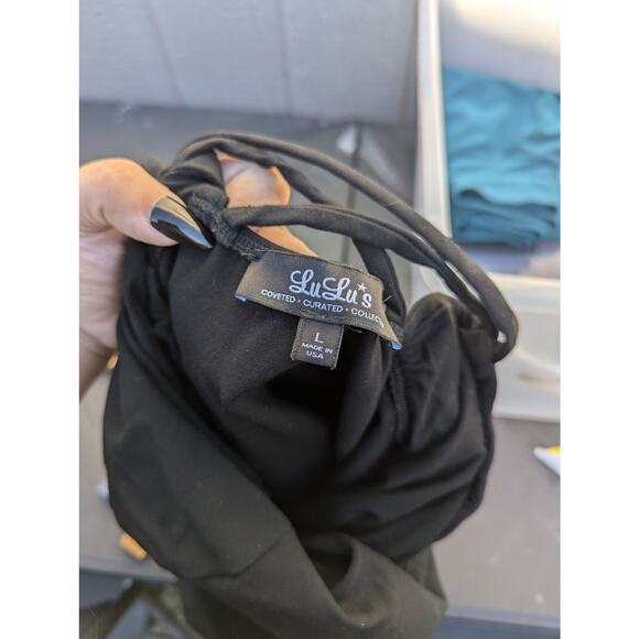 Lulus size L little black dress low back wardrobe basic capsule wardrobe date - Picture 3 of 3